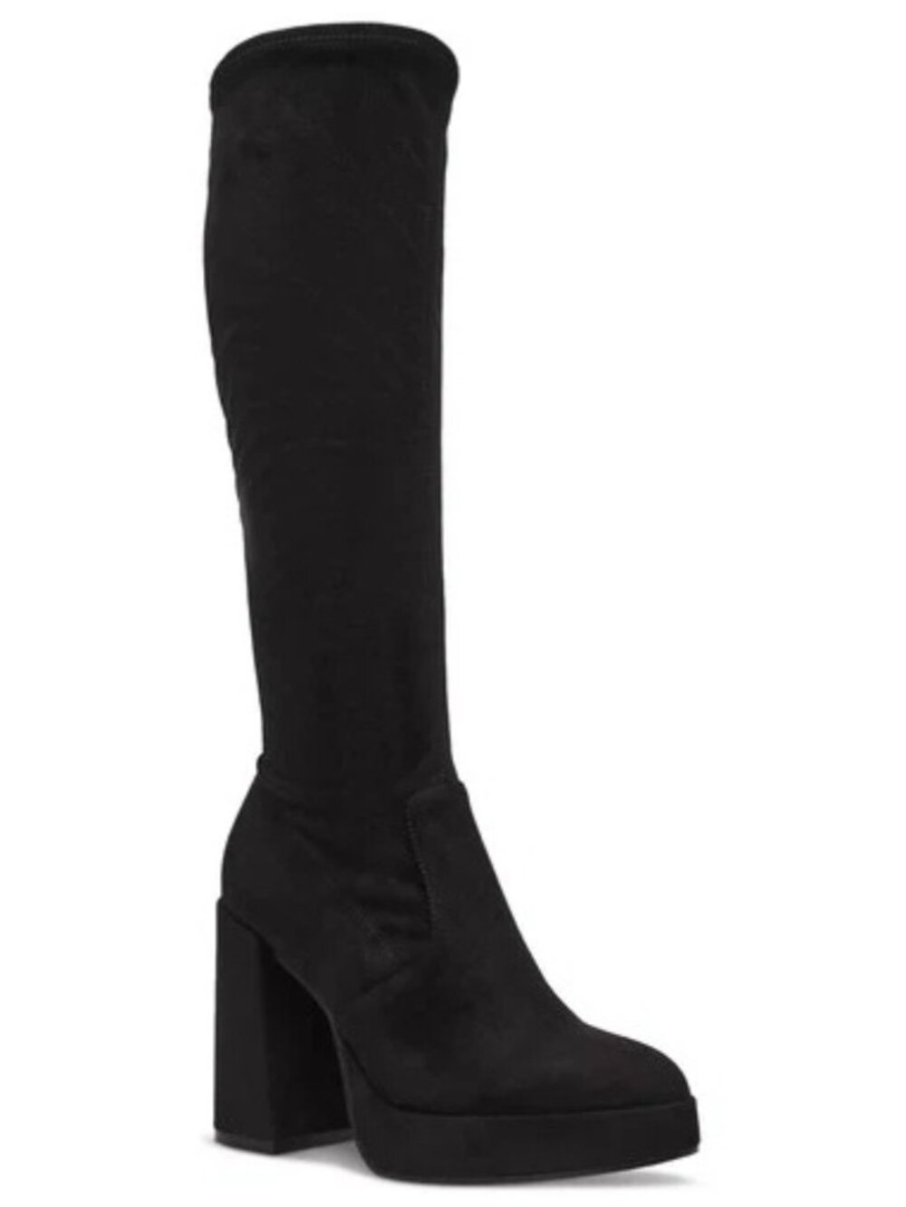 Steve Madden Twain Microsuede Block Heel Boots Black Women’s Size 9 NWT